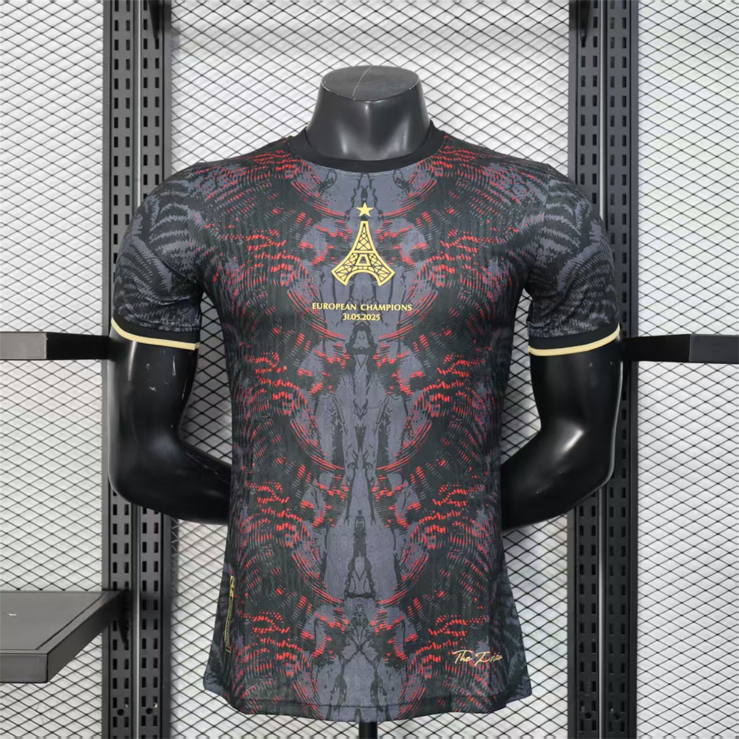 Paris Saint-Germain PSG 25-26 Champions League Commemorative Edition Black Red Eiffel Tower Jersey - Player Version - ManixJersey
