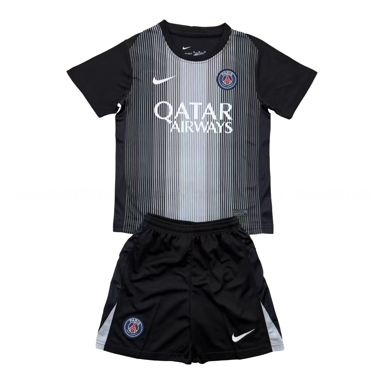 Paris Saint-Germain PSG 25-26 Black Goalkeeper Men's Adult Jersey Set - Fans Version - ManixJersey