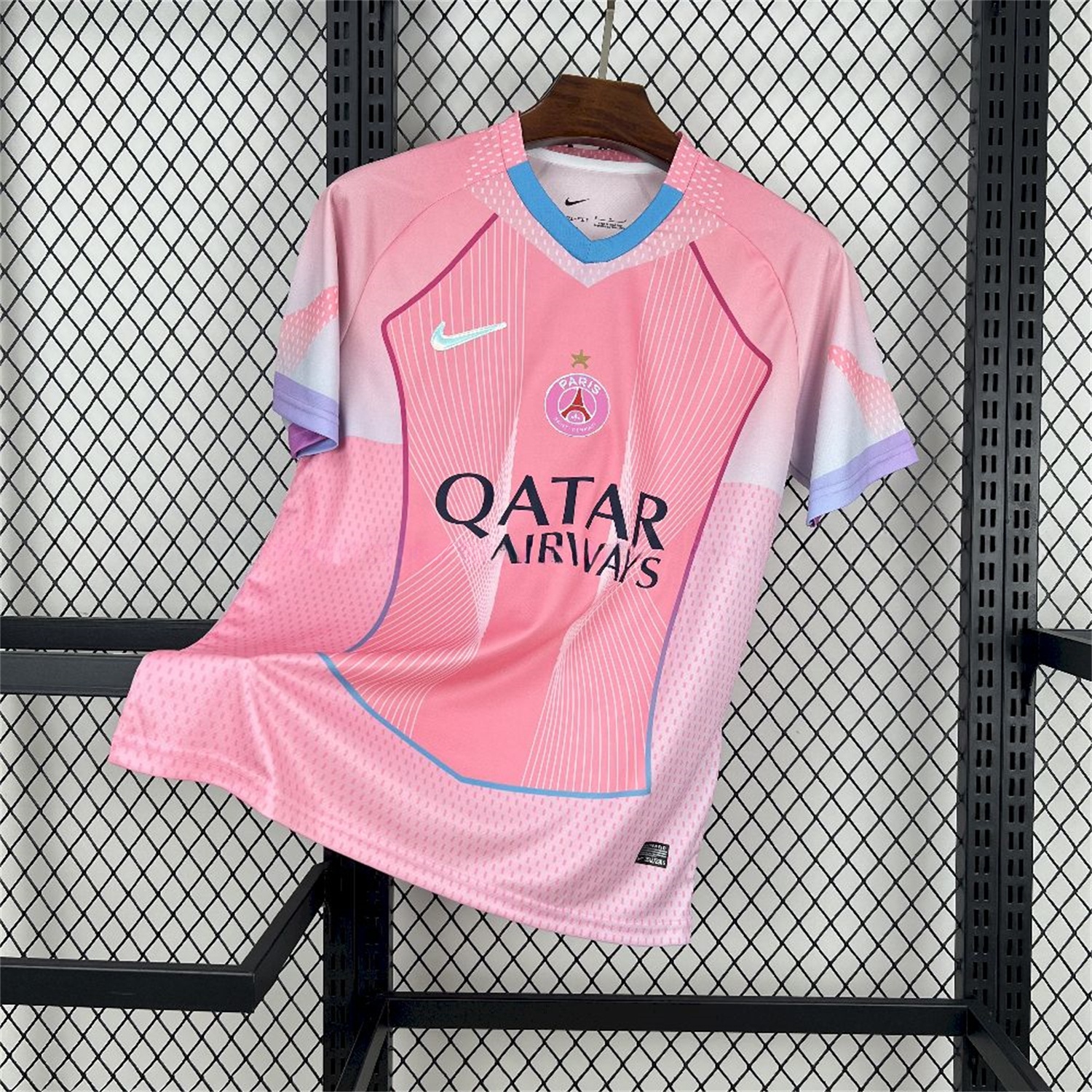 Paris Saint-Germain PSG 25-26 T90 White Lines Pink Gradient Special Jersey - Fans Version - ManixJersey
