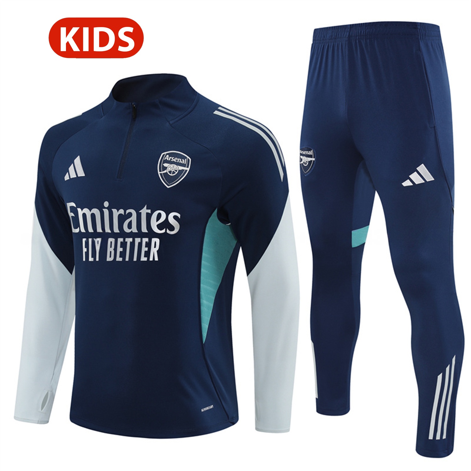 Arsenal 25-26 Kids Long Sleeve Training Set - Royal Blue Top & Royal Blue Pants - ManixJersey